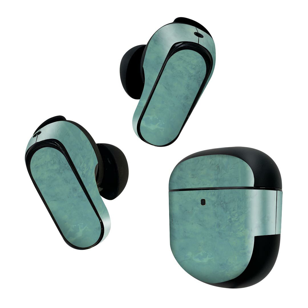 Bose QuietComfort Earbuds II 用 スキンシール ボーズ イヤバッズ2 用 ステッカー 本体3セット ケース1セット 保護 フィルム デコ 緑 柄 模様 012924