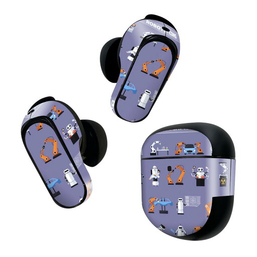 Bose QuietComfort Earbuds II 用 スキンシール ボーズ イヤバッズ2 用 ステッカー 本体3セット ケース1セット 保護 フィルム デコ ロボット 機械 英語 013492 Bose QuietComfort Earbuds II 用 スキンシール ボーズ イヤバッズ2 用 ステッカー 本体3セット ケース1セット 保護 フィルム デコ ロボット 機械 英語 013492
