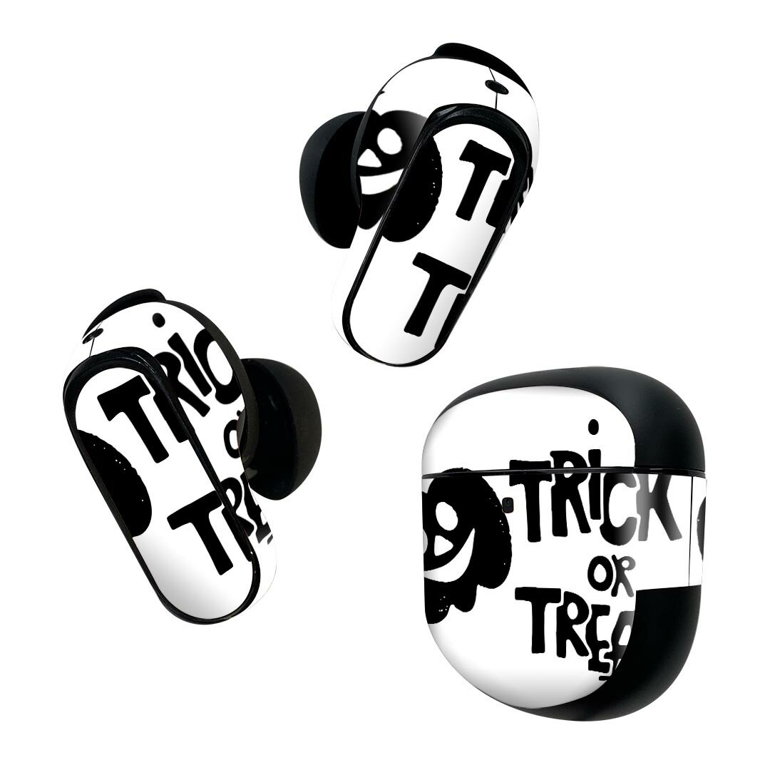 Bose QuietComfort Earbuds II 用 スキンシール ボーズ イヤバッズ2 用 ステッカー 本体3セット ケース1セット 保護 フィルム デコ ハロウィン カボチャ おばけ 013521