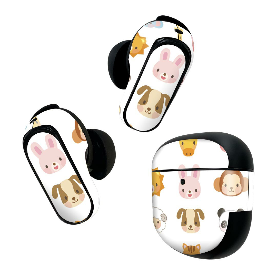 製品名 Bose QuietComfort Earbuds II 専用デザインスキンシール セット内容 Bose QuietComfort Earbuds II 専用シール　イヤホン（左右）3枚、充電ケース用シール 1枚AirPods第3世代専用です。第1?2世代、Proシリーズには対応していません。 商品特徴 再剥離性シートを素材に採用し、細かな位置調整がしやすく貼り直しが容易です。また、エアフリーでもありますので気泡が簡単に逃げるので、キレイに貼ることができます。専用の業務プリンターを使い、商品画像と遜色のない美しい印刷仕上がり。 注意事項 画像はサンプルですので、ご覧の環境によっては多少色味に違いを感じる場合がございます。 イメージと違った、モニターと色味が異なるという理由での交換や返金はご対応出来かねます。スキンシールのみの販売で、機器本体や充電ケース本体は付属しません。シワができた場合、ドライヤーなどで軽く温め、外側に向けてシワを伸ばすように貼ってください。初回貼付時の位置調整や貼り直しは可能ですが、しっかりと押し付けて接着させた後の再剥離、再利用は保証しておりません。また接着部に油分や汚れが付着しますと角の部分は剥がれやすくなりますので、貼付時はあまり触れないようにご注意ください。無地のセミグロスシートにデザインをプリントした商品で、デコなどの加工はございません。 凹凸や光沢があるように見えたり布地や金属を素材にしたように見える商品もありますが、デザインの図版によるものです。印刷時に微妙な画像のズレが生じる場合がございます。ご注文後に1点1点制作する受注生産品の為、不良品以外のご返品や交換は固くお断りします。 商品発送 完全受注生産のハンドメイド商品となりますので、既製品と比べて発送までお時間を頂いています。 基本的に決済確認後2~3営業日、最大で10営業日での発送となります。繁忙期や休業日明けの場合はさらに時間がかかる場合があります。 その際には別途メールにてご連絡致します。メール便の場合、発送日から到着までに2?4日ほどかかる場合が多く、紛失などの保障もご対応できかねます。あらかじめご了承下さい。