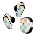 Bose QuietComfort Earbuds II 用 スキンシール ボーズ イヤバッズ2 用 ステッカー 本体3セット ケース1セット 保護 フィルム デコ カラフル ドット 市松模様 013555(2)