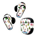 Bose QuietComfort Earbuds II 用 スキンシール ボーズ イヤバッズ2 用 ステッカー 本体3セット ケース1セット 保護 フィルム デコ クリスマス サンタ 013569