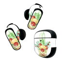 Bose QuietComfort Earbuds II 用 スキンシール ボーズ イヤバッズ2 用 ステッカー 本体3セット ケース1セット 保護 フィルム デコ 門松 お正月 水彩 013573