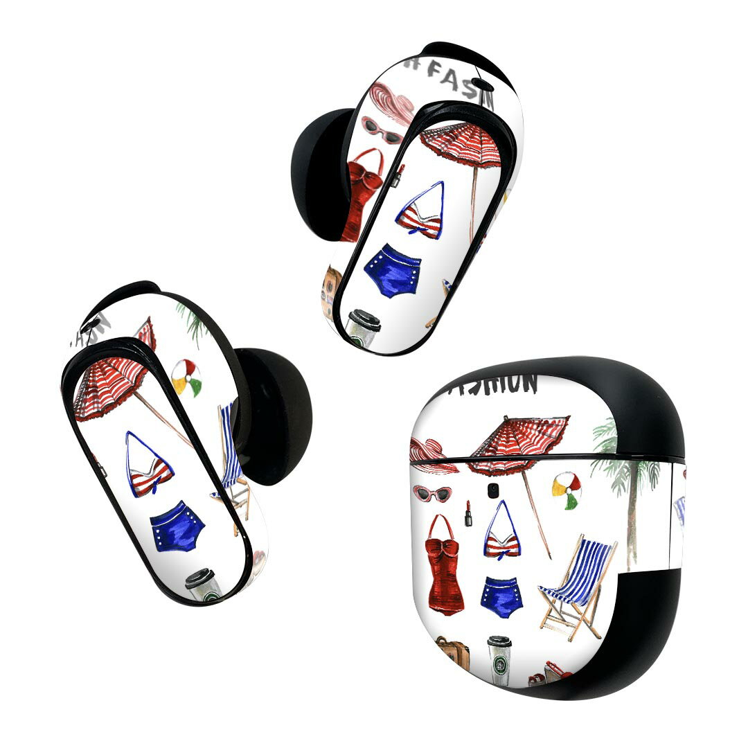 Bose QuietComfort Earbuds II 用 スキンシール ボーズ イヤバッズ2 用　ステッカー　本体3セット ケー..