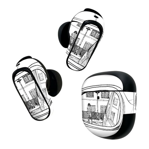 Bose QuietComfort Earbuds II 用 スキンシール ボーズ イヤバッズ2 用 ステッカー 本体3セット ケース1セット 保護 フィルム デコ ミラー 鏡 車 013599