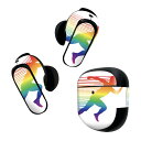 Bose QuietComfort Earbuds II 用 スキンシール ボーズ イヤバッズ2 用 ステッカー 本体3セット ケース1セット 保護 フィルム デコ スポーツ カラフル レインボー 013696