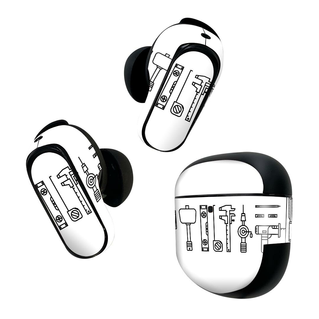 Bose QuietComfort Earbuds II 用 スキンシール ボーズ イヤバッズ2 用　ステッカー　本体3セット ケー..