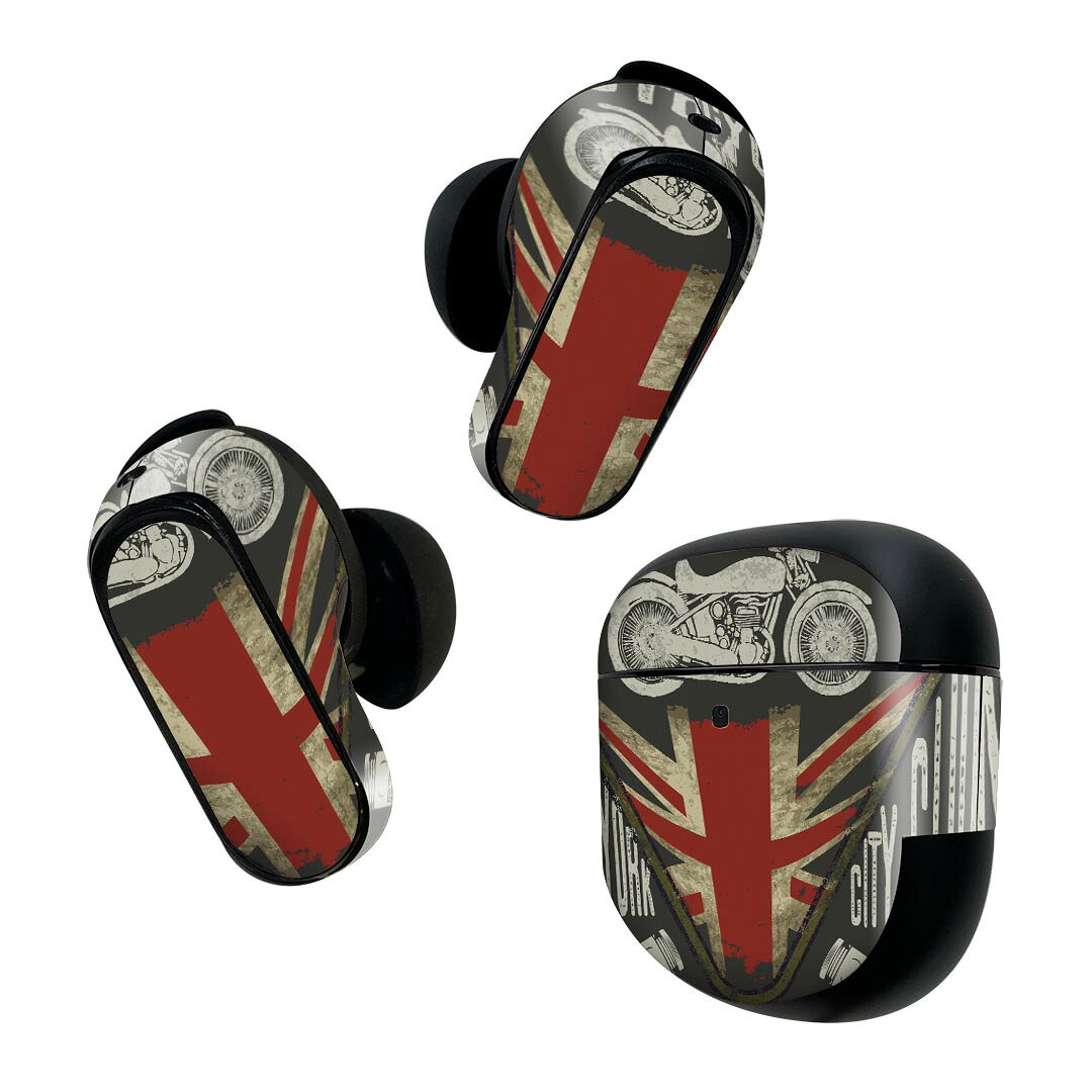 製品名 Bose QuietComfort Earbuds II 専用デザインスキンシール セット内容 Bose QuietComfort Earbuds II 専用シール　イヤホン（左右）3枚、充電ケース用シール 1枚AirPods第3世代専用です。第1?2世代、Proシリーズには対応していません。 商品特徴 再剥離性シートを素材に採用し、細かな位置調整がしやすく貼り直しが容易です。また、エアフリーでもありますので気泡が簡単に逃げるので、キレイに貼ることができます。専用の業務プリンターを使い、商品画像と遜色のない美しい印刷仕上がり。 注意事項 画像はサンプルですので、ご覧の環境によっては多少色味に違いを感じる場合がございます。 イメージと違った、モニターと色味が異なるという理由での交換や返金はご対応出来かねます。スキンシールのみの販売で、機器本体や充電ケース本体は付属しません。シワができた場合、ドライヤーなどで軽く温め、外側に向けてシワを伸ばすように貼ってください。初回貼付時の位置調整や貼り直しは可能ですが、しっかりと押し付けて接着させた後の再剥離、再利用は保証しておりません。また接着部に油分や汚れが付着しますと角の部分は剥がれやすくなりますので、貼付時はあまり触れないようにご注意ください。無地のセミグロスシートにデザインをプリントした商品で、デコなどの加工はございません。 凹凸や光沢があるように見えたり布地や金属を素材にしたように見える商品もありますが、デザインの図版によるものです。印刷時に微妙な画像のズレが生じる場合がございます。ご注文後に1点1点制作する受注生産品の為、不良品以外のご返品や交換は固くお断りします。 商品発送 完全受注生産のハンドメイド商品となりますので、既製品と比べて発送までお時間を頂いています。 基本的に決済確認後2~3営業日、最大で10営業日での発送となります。繁忙期や休業日明けの場合はさらに時間がかかる場合があります。 その際には別途メールにてご連絡致します。メール便の場合、発送日から到着までに2?4日ほどかかる場合が多く、紛失などの保障もご対応できかねます。あらかじめご了承下さい。