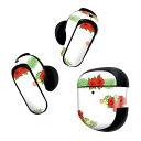 Bose QuietComfort Earbuds II 用 スキンシール ボーズ イヤバッズ2 用 ステッカー 本体3セット ケース1セット 保護 フィルム デコ ハイビスカス 花 013901(2)