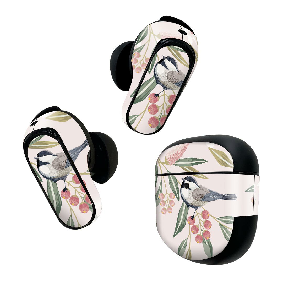 製品名 Bose QuietComfort Earbuds II 専用デザインスキンシール セット内容 Bose QuietComfort Earbuds II 専用シール　イヤホン（左右）3枚、充電ケース用シール 1枚AirPods第3世代専用です。第1?2世代、Proシリーズには対応していません。 商品特徴 再剥離性シートを素材に採用し、細かな位置調整がしやすく貼り直しが容易です。また、エアフリーでもありますので気泡が簡単に逃げるので、キレイに貼ることができます。専用の業務プリンターを使い、商品画像と遜色のない美しい印刷仕上がり。 注意事項 画像はサンプルですので、ご覧の環境によっては多少色味に違いを感じる場合がございます。 イメージと違った、モニターと色味が異なるという理由での交換や返金はご対応出来かねます。スキンシールのみの販売で、機器本体や充電ケース本体は付属しません。シワができた場合、ドライヤーなどで軽く温め、外側に向けてシワを伸ばすように貼ってください。初回貼付時の位置調整や貼り直しは可能ですが、しっかりと押し付けて接着させた後の再剥離、再利用は保証しておりません。また接着部に油分や汚れが付着しますと角の部分は剥がれやすくなりますので、貼付時はあまり触れないようにご注意ください。無地のセミグロスシートにデザインをプリントした商品で、デコなどの加工はございません。 凹凸や光沢があるように見えたり布地や金属を素材にしたように見える商品もありますが、デザインの図版によるものです。印刷時に微妙な画像のズレが生じる場合がございます。ご注文後に1点1点制作する受注生産品の為、不良品以外のご返品や交換は固くお断りします。 商品発送 完全受注生産のハンドメイド商品となりますので、既製品と比べて発送までお時間を頂いています。 基本的に決済確認後2~3営業日、最大で10営業日での発送となります。繁忙期や休業日明けの場合はさらに時間がかかる場合があります。 その際には別途メールにてご連絡致します。メール便の場合、発送日から到着までに2?4日ほどかかる場合が多く、紛失などの保障もご対応できかねます。あらかじめご了承下さい。