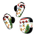 Bose QuietComfort Earbuds II 用 スキンシール ボーズ イヤバッズ2 用 ステッカー 本体3セット ケース1セット 保護 フィルム デコ クリスマス ツリー サンタ 013954