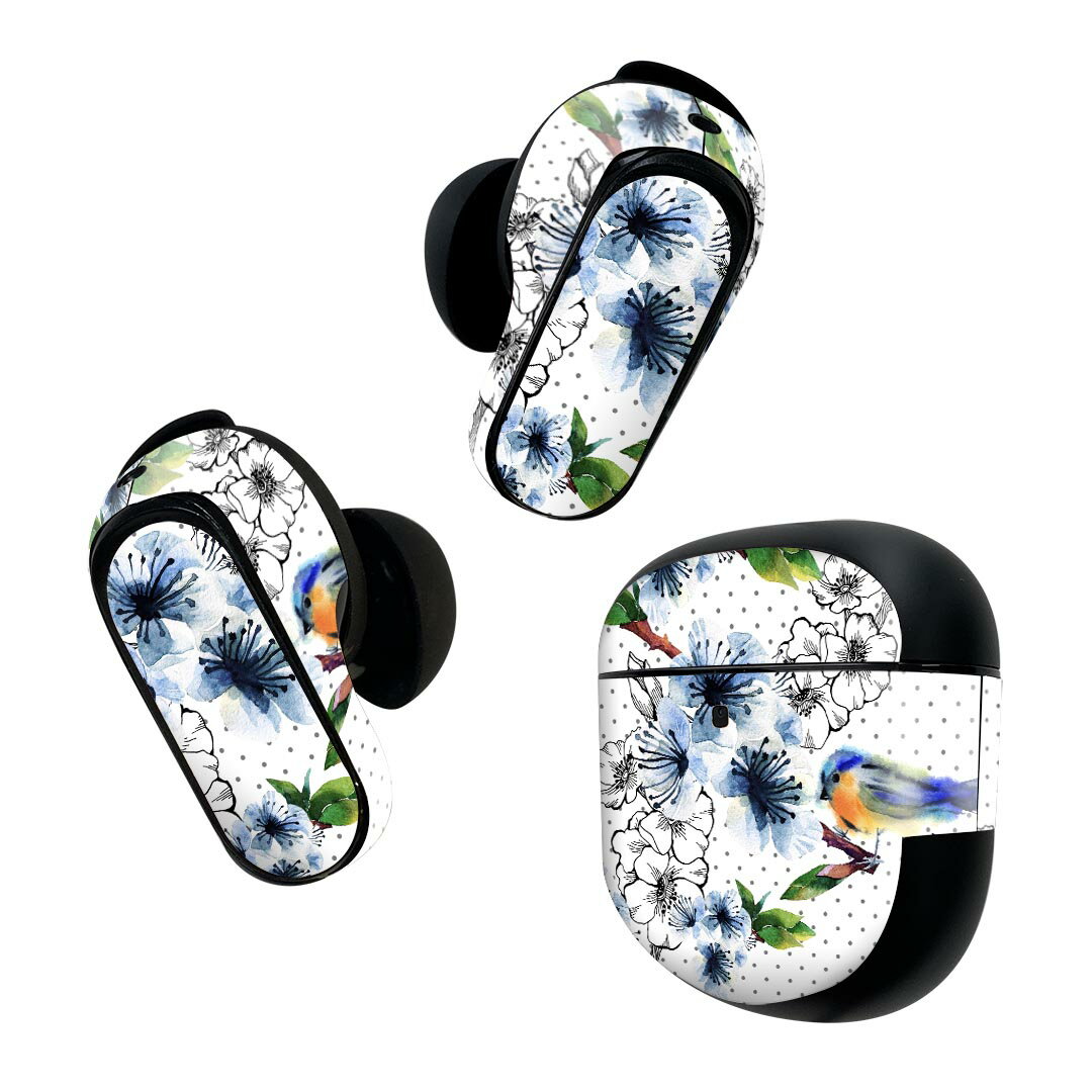 製品名 Bose QuietComfort Earbuds II 専用デザインスキンシール セット内容 Bose QuietComfort Earbuds II 専用シール　イヤホン（左右）3枚、充電ケース用シール 1枚AirPods第3世代専用です。第1?2世代、Proシリーズには対応していません。 商品特徴 再剥離性シートを素材に採用し、細かな位置調整がしやすく貼り直しが容易です。また、エアフリーでもありますので気泡が簡単に逃げるので、キレイに貼ることができます。専用の業務プリンターを使い、商品画像と遜色のない美しい印刷仕上がり。 注意事項 画像はサンプルですので、ご覧の環境によっては多少色味に違いを感じる場合がございます。 イメージと違った、モニターと色味が異なるという理由での交換や返金はご対応出来かねます。スキンシールのみの販売で、機器本体や充電ケース本体は付属しません。シワができた場合、ドライヤーなどで軽く温め、外側に向けてシワを伸ばすように貼ってください。初回貼付時の位置調整や貼り直しは可能ですが、しっかりと押し付けて接着させた後の再剥離、再利用は保証しておりません。また接着部に油分や汚れが付着しますと角の部分は剥がれやすくなりますので、貼付時はあまり触れないようにご注意ください。無地のセミグロスシートにデザインをプリントした商品で、デコなどの加工はございません。 凹凸や光沢があるように見えたり布地や金属を素材にしたように見える商品もありますが、デザインの図版によるものです。印刷時に微妙な画像のズレが生じる場合がございます。ご注文後に1点1点制作する受注生産品の為、不良品以外のご返品や交換は固くお断りします。 商品発送 完全受注生産のハンドメイド商品となりますので、既製品と比べて発送までお時間を頂いています。 基本的に決済確認後2~3営業日、最大で10営業日での発送となります。繁忙期や休業日明けの場合はさらに時間がかかる場合があります。 その際には別途メールにてご連絡致します。メール便の場合、発送日から到着までに2?4日ほどかかる場合が多く、紛失などの保障もご対応できかねます。あらかじめご了承下さい。