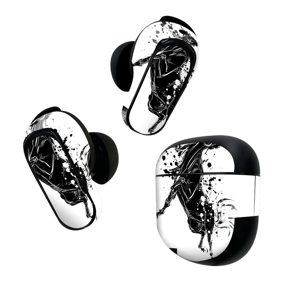 製品名 Bose QuietComfort Earbuds II 専用デザインスキンシール セット内容 Bose QuietComfort Earbuds II 専用シール　イヤホン（左右）3枚、充電ケース用シール 1枚AirPods第3世代専用です。第1?2世代、Proシリーズには対応していません。 商品特徴 再剥離性シートを素材に採用し、細かな位置調整がしやすく貼り直しが容易です。また、エアフリーでもありますので気泡が簡単に逃げるので、キレイに貼ることができます。専用の業務プリンターを使い、商品画像と遜色のない美しい印刷仕上がり。 注意事項 画像はサンプルですので、ご覧の環境によっては多少色味に違いを感じる場合がございます。 イメージと違った、モニターと色味が異なるという理由での交換や返金はご対応出来かねます。スキンシールのみの販売で、機器本体や充電ケース本体は付属しません。シワができた場合、ドライヤーなどで軽く温め、外側に向けてシワを伸ばすように貼ってください。初回貼付時の位置調整や貼り直しは可能ですが、しっかりと押し付けて接着させた後の再剥離、再利用は保証しておりません。また接着部に油分や汚れが付着しますと角の部分は剥がれやすくなりますので、貼付時はあまり触れないようにご注意ください。無地のセミグロスシートにデザインをプリントした商品で、デコなどの加工はございません。 凹凸や光沢があるように見えたり布地や金属を素材にしたように見える商品もありますが、デザインの図版によるものです。印刷時に微妙な画像のズレが生じる場合がございます。ご注文後に1点1点制作する受注生産品の為、不良品以外のご返品や交換は固くお断りします。 商品発送 完全受注生産のハンドメイド商品となりますので、既製品と比べて発送までお時間を頂いています。 基本的に決済確認後2~3営業日、最大で10営業日での発送となります。繁忙期や休業日明けの場合はさらに時間がかかる場合があります。 その際には別途メールにてご連絡致します。メール便の場合、発送日から到着までに2?4日ほどかかる場合が多く、紛失などの保障もご対応できかねます。あらかじめご了承下さい。