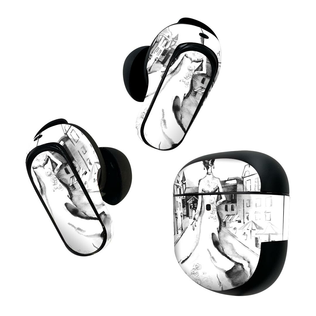 Bose QuietComfort Earbuds II 用 スキンシール ボーズ イヤバッズ2 用　ステッカー　本体3セット ケー..