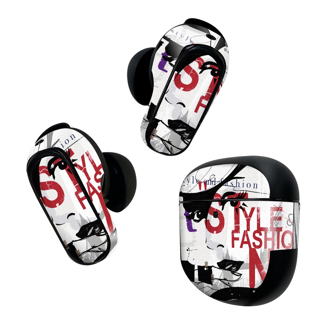 Bose QuietComfort Earbuds II 用 スキンシール ボーズ イヤバッズ2 用　ステッカー　本体3セット ケー..