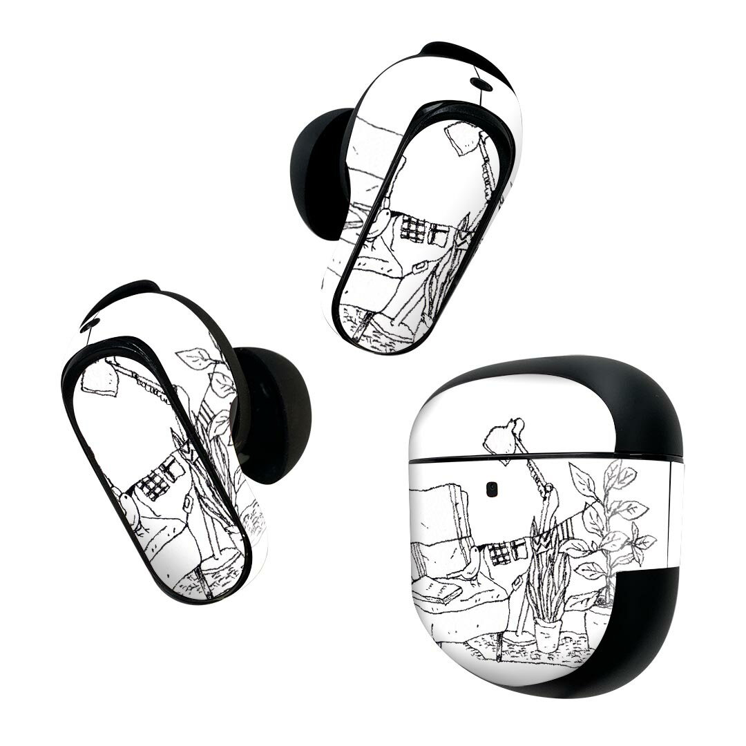 Bose QuietComfort Earbuds II 用 スキンシール ボーズ イヤバッズ2 用　ステッカー　本体3セット ケー..