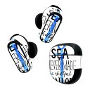 Bose QuietComfort Earbuds II 用 スキンシール ボーズ イヤバッズ2 用 ステッカー 本体3セット ケース1セット 保護 フィルム デコ 碇 海 英語 014495(2)