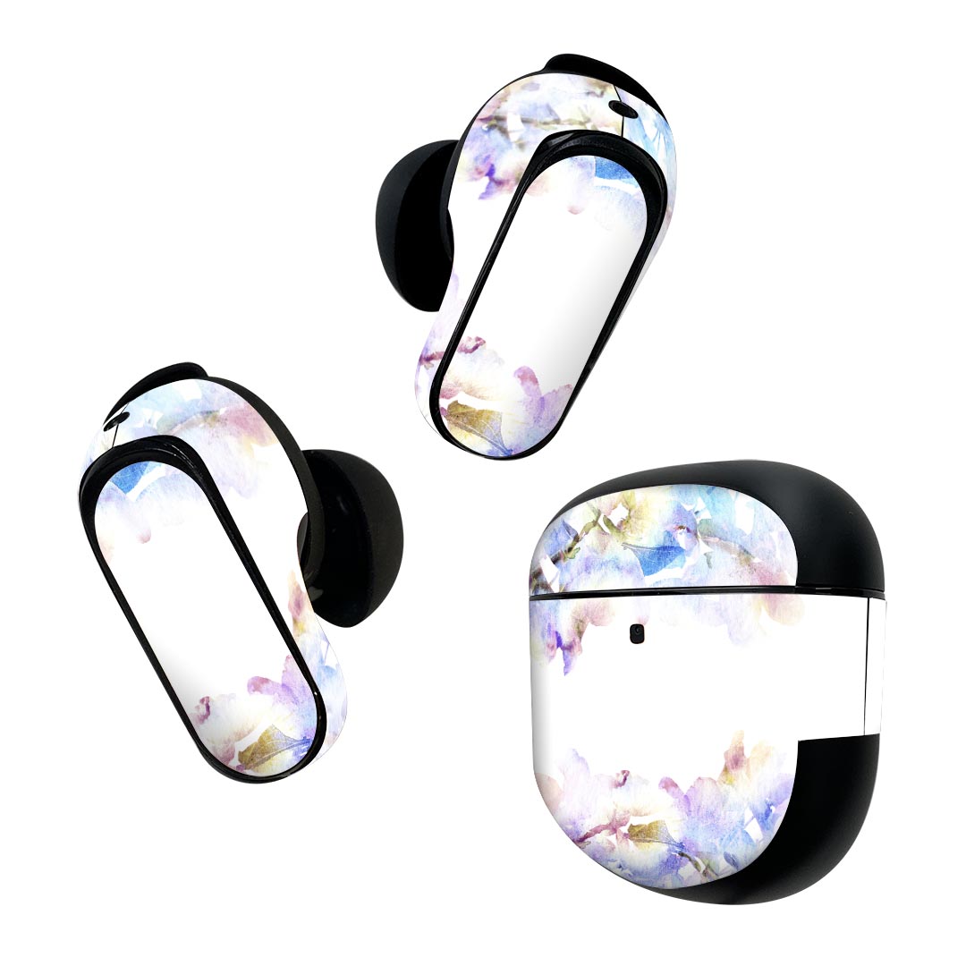 製品名 Bose QuietComfort Earbuds II 専用デザインスキンシール セット内容 Bose QuietComfort Earbuds II 専用シール　イヤホン（左右）3枚、充電ケース用シール 1枚AirPods第3世代専用です。第1?2世代、Proシリーズには対応していません。 商品特徴 再剥離性シートを素材に採用し、細かな位置調整がしやすく貼り直しが容易です。また、エアフリーでもありますので気泡が簡単に逃げるので、キレイに貼ることができます。専用の業務プリンターを使い、商品画像と遜色のない美しい印刷仕上がり。 注意事項 画像はサンプルですので、ご覧の環境によっては多少色味に違いを感じる場合がございます。 イメージと違った、モニターと色味が異なるという理由での交換や返金はご対応出来かねます。スキンシールのみの販売で、機器本体や充電ケース本体は付属しません。シワができた場合、ドライヤーなどで軽く温め、外側に向けてシワを伸ばすように貼ってください。初回貼付時の位置調整や貼り直しは可能ですが、しっかりと押し付けて接着させた後の再剥離、再利用は保証しておりません。また接着部に油分や汚れが付着しますと角の部分は剥がれやすくなりますので、貼付時はあまり触れないようにご注意ください。無地のセミグロスシートにデザインをプリントした商品で、デコなどの加工はございません。 凹凸や光沢があるように見えたり布地や金属を素材にしたように見える商品もありますが、デザインの図版によるものです。印刷時に微妙な画像のズレが生じる場合がございます。ご注文後に1点1点制作する受注生産品の為、不良品以外のご返品や交換は固くお断りします。 商品発送 完全受注生産のハンドメイド商品となりますので、既製品と比べて発送までお時間を頂いています。 基本的に決済確認後2~3営業日、最大で10営業日での発送となります。繁忙期や休業日明けの場合はさらに時間がかかる場合があります。 その際には別途メールにてご連絡致します。メール便の場合、発送日から到着までに2?4日ほどかかる場合が多く、紛失などの保障もご対応できかねます。あらかじめご了承下さい。