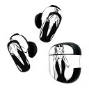 Bose QuietComfort Earbuds II 用 スキンシール ボーズ イヤバッズ2 用 ステッカー 本体3セット ケース1セット 保護 フィルム デコ 女性 白黒 014745(2)