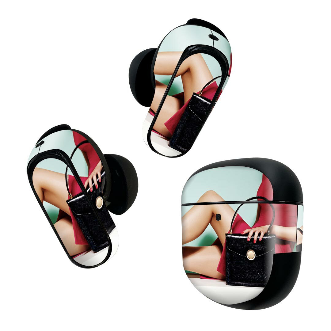 Bose QuietComfort Earbuds II 用 スキンシール ボーズ イヤバッズ2 用　ステッカー　本体3セット ケース1セット 保護 フィルム デコ 女の人　外国人　おしゃれ　インポート 014820