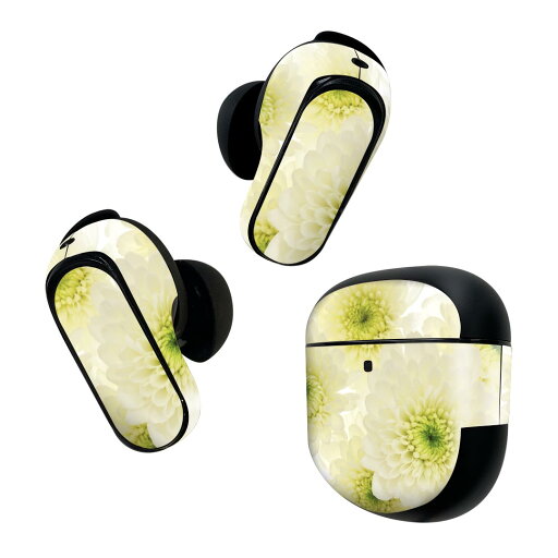 Bose QuietComfort Earbuds II 用 スキンシール ボーズ イヤバッズ2 用 ステッカー 本体3セット ケース1セット 保護 フィルム デコ 花 白 flower 014825 Bose QuietComfort Earbuds II 用 スキンシール ボーズ イヤバッズ2 用 ステッカー 本体3セット ケース1セット 保護 フィルム デコ 花 白 flower 014825