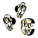 Bose QuietComfort Earbuds II 用 スキンシール ボーズ イヤバッズ2 用 ステッカー 本体3セット ケース1セット 保護 フィルム デコ ハート 英字 015370(2)