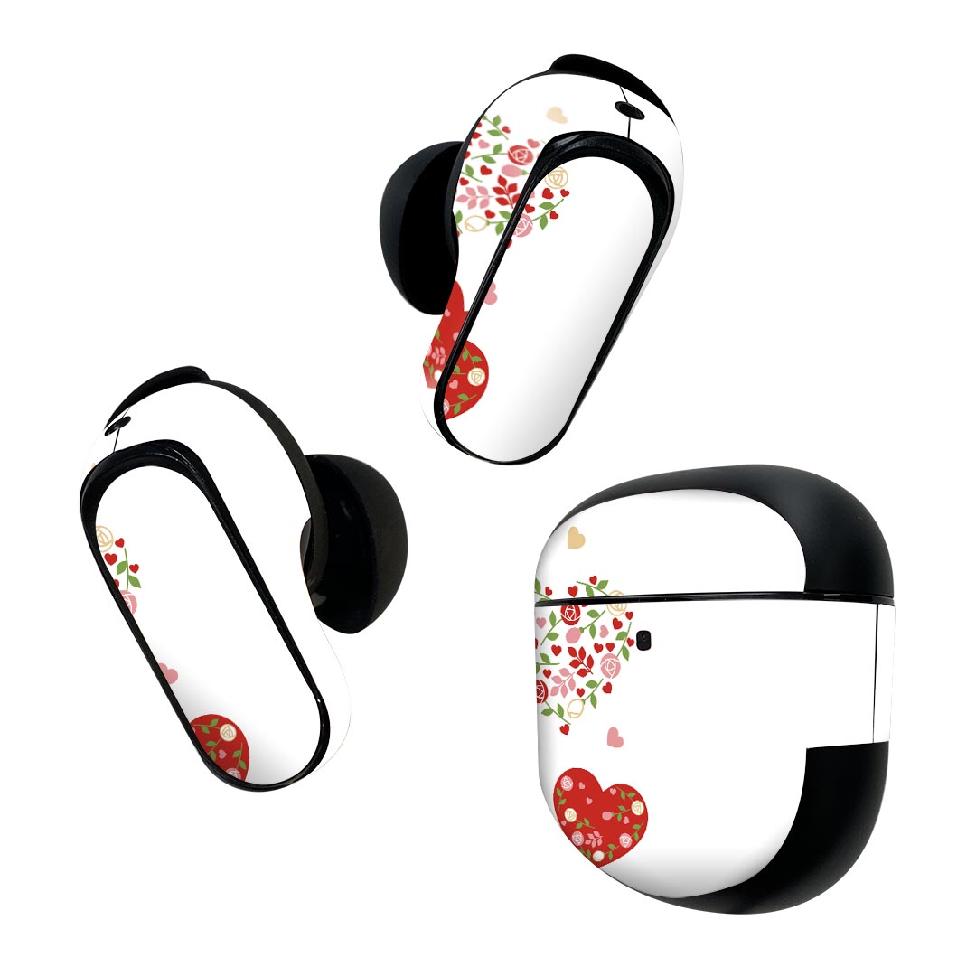 製品名 Bose QuietComfort Earbuds II 専用デザインスキンシール セット内容 Bose QuietComfort Earbuds II 専用シール　イヤホン（左右）3枚、充電ケース用シール 1枚AirPods第3世代専用です。第1?2世代、Proシリーズには対応していません。 商品特徴 再剥離性シートを素材に採用し、細かな位置調整がしやすく貼り直しが容易です。また、エアフリーでもありますので気泡が簡単に逃げるので、キレイに貼ることができます。専用の業務プリンターを使い、商品画像と遜色のない美しい印刷仕上がり。 注意事項 画像はサンプルですので、ご覧の環境によっては多少色味に違いを感じる場合がございます。 イメージと違った、モニターと色味が異なるという理由での交換や返金はご対応出来かねます。スキンシールのみの販売で、機器本体や充電ケース本体は付属しません。シワができた場合、ドライヤーなどで軽く温め、外側に向けてシワを伸ばすように貼ってください。初回貼付時の位置調整や貼り直しは可能ですが、しっかりと押し付けて接着させた後の再剥離、再利用は保証しておりません。また接着部に油分や汚れが付着しますと角の部分は剥がれやすくなりますので、貼付時はあまり触れないようにご注意ください。無地のセミグロスシートにデザインをプリントした商品で、デコなどの加工はございません。 凹凸や光沢があるように見えたり布地や金属を素材にしたように見える商品もありますが、デザインの図版によるものです。印刷時に微妙な画像のズレが生じる場合がございます。ご注文後に1点1点制作する受注生産品の為、不良品以外のご返品や交換は固くお断りします。 商品発送 完全受注生産のハンドメイド商品となりますので、既製品と比べて発送までお時間を頂いています。 基本的に決済確認後2~3営業日、最大で10営業日での発送となります。繁忙期や休業日明けの場合はさらに時間がかかる場合があります。 その際には別途メールにてご連絡致します。メール便の場合、発送日から到着までに2?4日ほどかかる場合が多く、紛失などの保障もご対応できかねます。あらかじめご了承下さい。