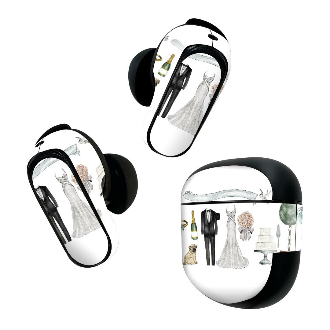 Bose QuietComfort Earbuds II 用 スキンシール ボーズ イヤバッズ2 用　ステッカー　本体3セット ケー..