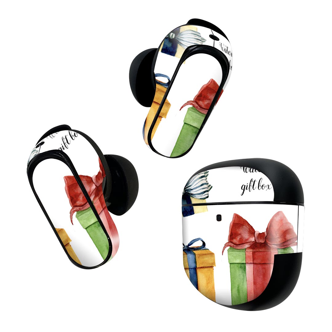 Bose QuietComfort Earbuds II 用 スキンシール ボーズ イヤバッズ2 用 ステッカー 本体3セット ケース1セット 保護 フィルム ...