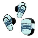 Bose QuietComfort Earbuds II 用 スキンシール ボーズ イヤバッズ2 用 ステッカー 本体3セット ケース1セット 保護 フィルム デコ クリスマス 文字 青 015964(2)