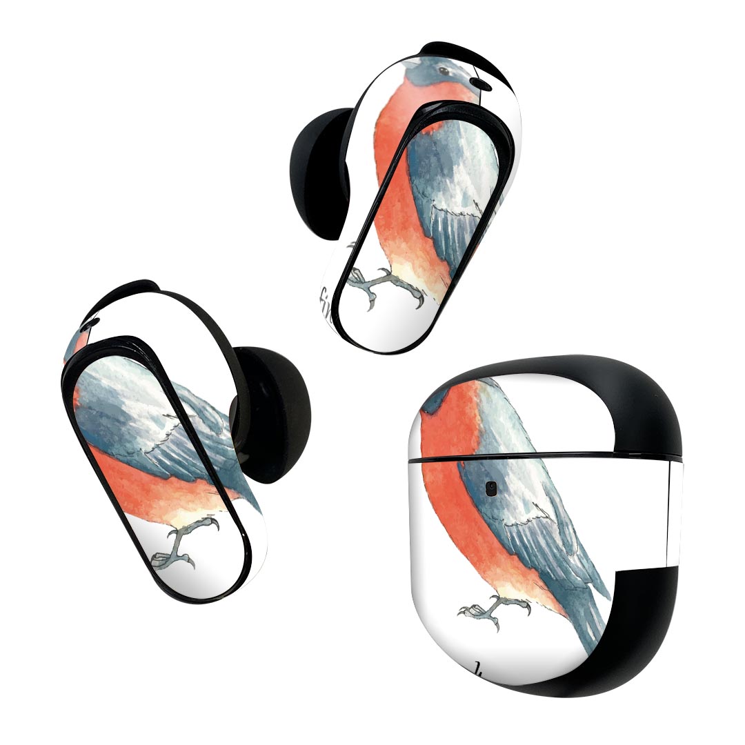 Bose QuietComfort Earbuds II 用 スキンシール ボーズ イヤバッズ2 用　ステッカー　本体3セット ケース1セット 保護 フィルム デコ 鳥 016132
