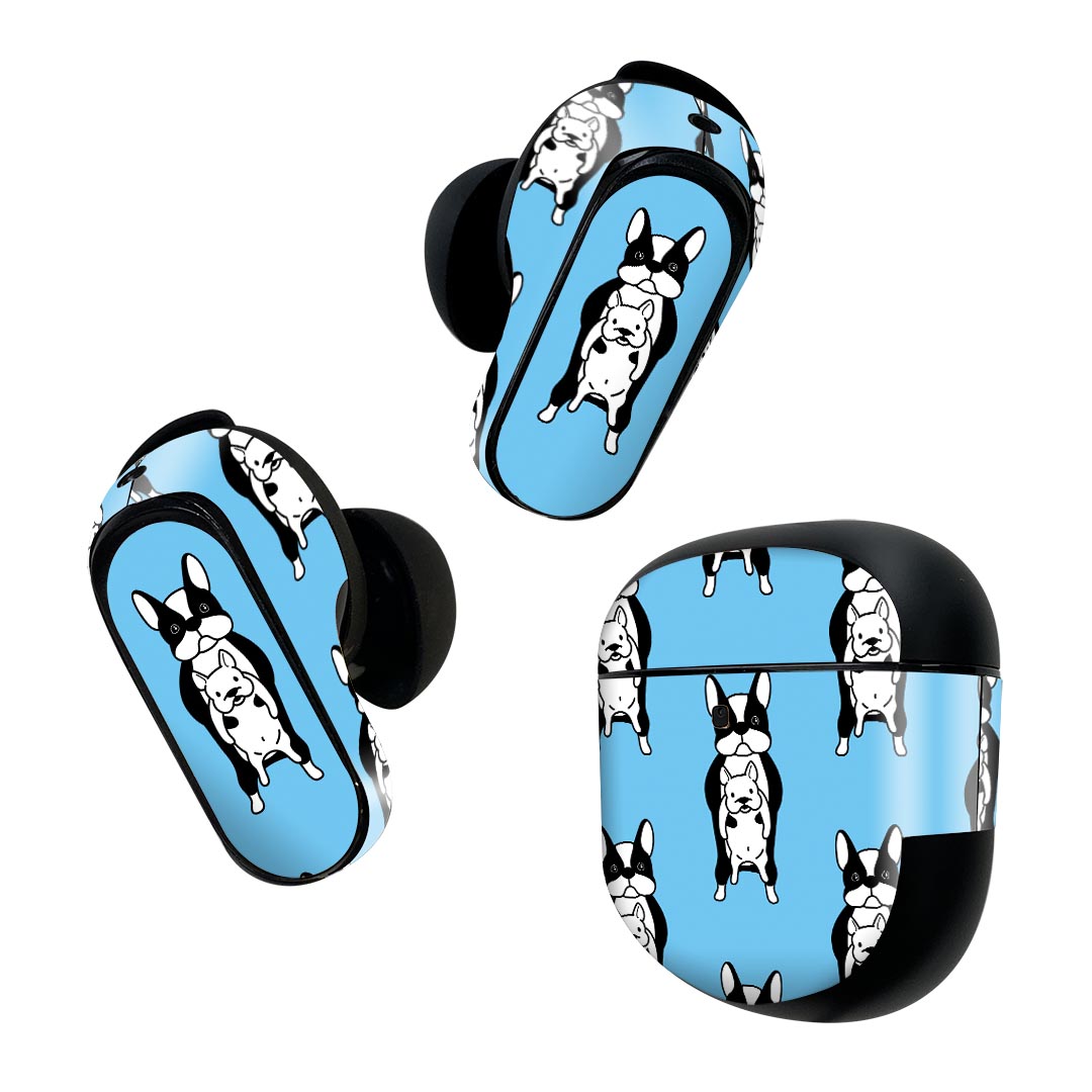 製品名 Bose QuietComfort Earbuds II 専用デザインスキンシール セット内容 Bose QuietComfort Earbuds II 専用シール　イヤホン（左右）3枚、充電ケース用シール 1枚AirPods第3世代専用です。第1?2世代、Proシリーズには対応していません。 商品特徴 再剥離性シートを素材に採用し、細かな位置調整がしやすく貼り直しが容易です。また、エアフリーでもありますので気泡が簡単に逃げるので、キレイに貼ることができます。専用の業務プリンターを使い、商品画像と遜色のない美しい印刷仕上がり。 注意事項 画像はサンプルですので、ご覧の環境によっては多少色味に違いを感じる場合がございます。 イメージと違った、モニターと色味が異なるという理由での交換や返金はご対応出来かねます。スキンシールのみの販売で、機器本体や充電ケース本体は付属しません。シワができた場合、ドライヤーなどで軽く温め、外側に向けてシワを伸ばすように貼ってください。初回貼付時の位置調整や貼り直しは可能ですが、しっかりと押し付けて接着させた後の再剥離、再利用は保証しておりません。また接着部に油分や汚れが付着しますと角の部分は剥がれやすくなりますので、貼付時はあまり触れないようにご注意ください。無地のセミグロスシートにデザインをプリントした商品で、デコなどの加工はございません。 凹凸や光沢があるように見えたり布地や金属を素材にしたように見える商品もありますが、デザインの図版によるものです。印刷時に微妙な画像のズレが生じる場合がございます。ご注文後に1点1点制作する受注生産品の為、不良品以外のご返品や交換は固くお断りします。 商品発送 完全受注生産のハンドメイド商品となりますので、既製品と比べて発送までお時間を頂いています。 基本的に決済確認後2~3営業日、最大で10営業日での発送となります。繁忙期や休業日明けの場合はさらに時間がかかる場合があります。 その際には別途メールにてご連絡致します。メール便の場合、発送日から到着までに2?4日ほどかかる場合が多く、紛失などの保障もご対応できかねます。あらかじめご了承下さい。