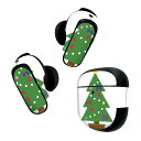 Bose QuietComfort Earbuds II 用 スキンシール ボーズ イヤバッズ2 用 ステッカー 本体3セット ケース1セット 保護 フィルム デコ クリスマス ツリー クリスマス カラフル 017666