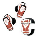 Bose QuietComfort Earbuds II 用 スキンシール ボーズ イヤバッズ2 用 ステッカー 本体3セット ケース1セット 保護 フィルム デコ クリスマス サンタ 赤 クリスマス 017668