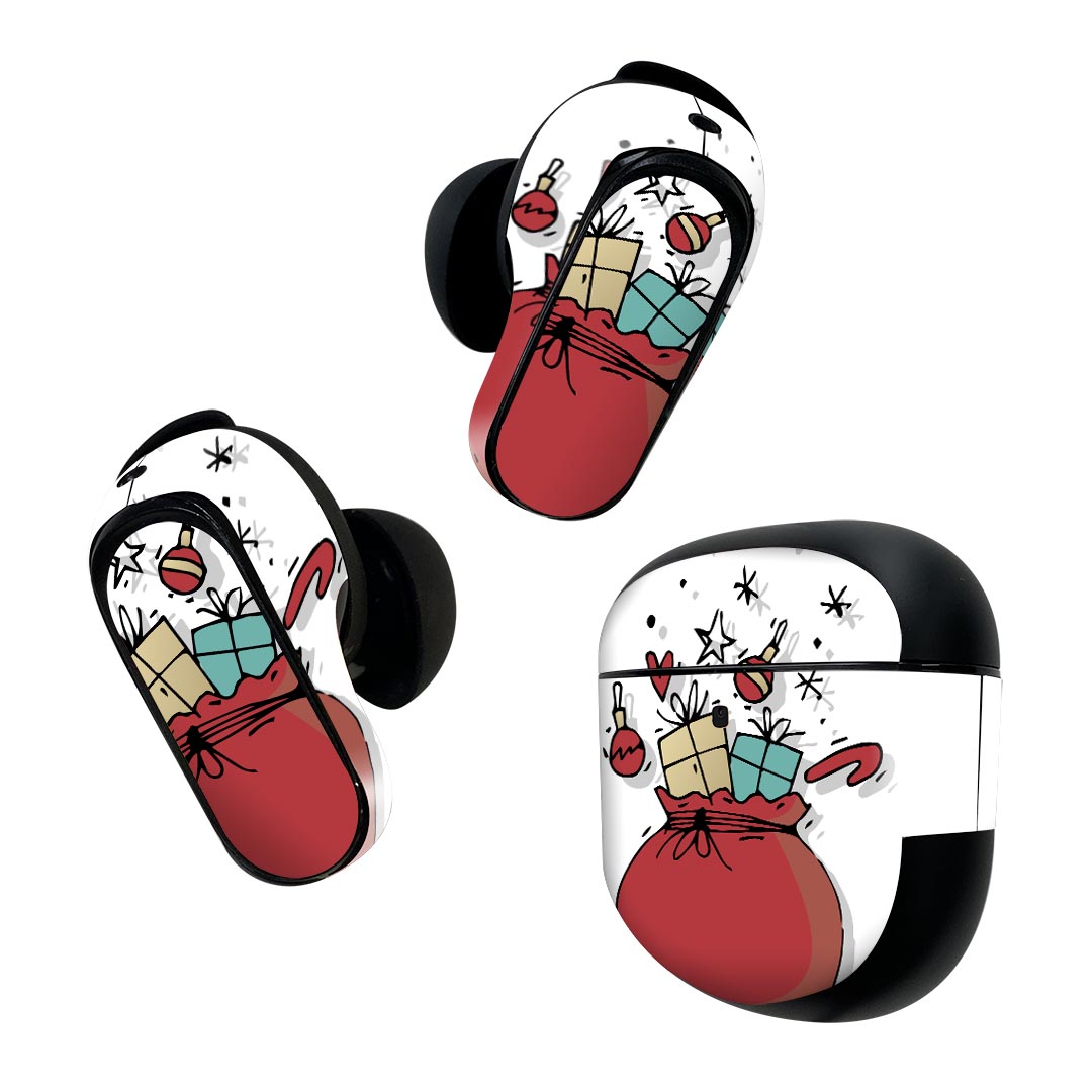 Bose QuietComfort Earbuds II 用 スキンシール ボーズ イヤバッズ2 用 ステッカー 本体3セット ケース1セット 保護 フィルム ...