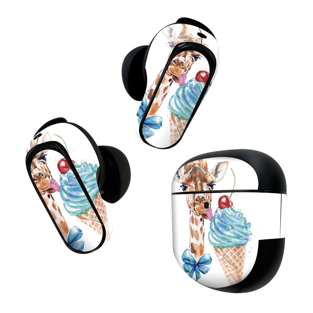 製品名 Bose QuietComfort Earbuds II 専用デザインスキンシール セット内容 Bose QuietComfort Earbuds II 専用シール　イヤホン（左右）3枚、充電ケース用シール 1枚AirPods第3世代専用です。第1?2世代、Proシリーズには対応していません。 商品特徴 再剥離性シートを素材に採用し、細かな位置調整がしやすく貼り直しが容易です。また、エアフリーでもありますので気泡が簡単に逃げるので、キレイに貼ることができます。専用の業務プリンターを使い、商品画像と遜色のない美しい印刷仕上がり。 注意事項 画像はサンプルですので、ご覧の環境によっては多少色味に違いを感じる場合がございます。 イメージと違った、モニターと色味が異なるという理由での交換や返金はご対応出来かねます。スキンシールのみの販売で、機器本体や充電ケース本体は付属しません。シワができた場合、ドライヤーなどで軽く温め、外側に向けてシワを伸ばすように貼ってください。初回貼付時の位置調整や貼り直しは可能ですが、しっかりと押し付けて接着させた後の再剥離、再利用は保証しておりません。また接着部に油分や汚れが付着しますと角の部分は剥がれやすくなりますので、貼付時はあまり触れないようにご注意ください。無地のセミグロスシートにデザインをプリントした商品で、デコなどの加工はございません。 凹凸や光沢があるように見えたり布地や金属を素材にしたように見える商品もありますが、デザインの図版によるものです。印刷時に微妙な画像のズレが生じる場合がございます。ご注文後に1点1点制作する受注生産品の為、不良品以外のご返品や交換は固くお断りします。 商品発送 完全受注生産のハンドメイド商品となりますので、既製品と比べて発送までお時間を頂いています。 基本的に決済確認後2~3営業日、最大で10営業日での発送となります。繁忙期や休業日明けの場合はさらに時間がかかる場合があります。 その際には別途メールにてご連絡致します。メール便の場合、発送日から到着までに2?4日ほどかかる場合が多く、紛失などの保障もご対応できかねます。あらかじめご了承下さい。