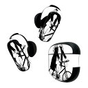 Bose QuietComfort Earbuds II 用 スキンシール ボーズ イヤバッズ2 用 ステッカー 本体3セット ケース1セット 保護 フィルム デコ 女の子 白黒 自転車 女の子 白黒 自転車 017774