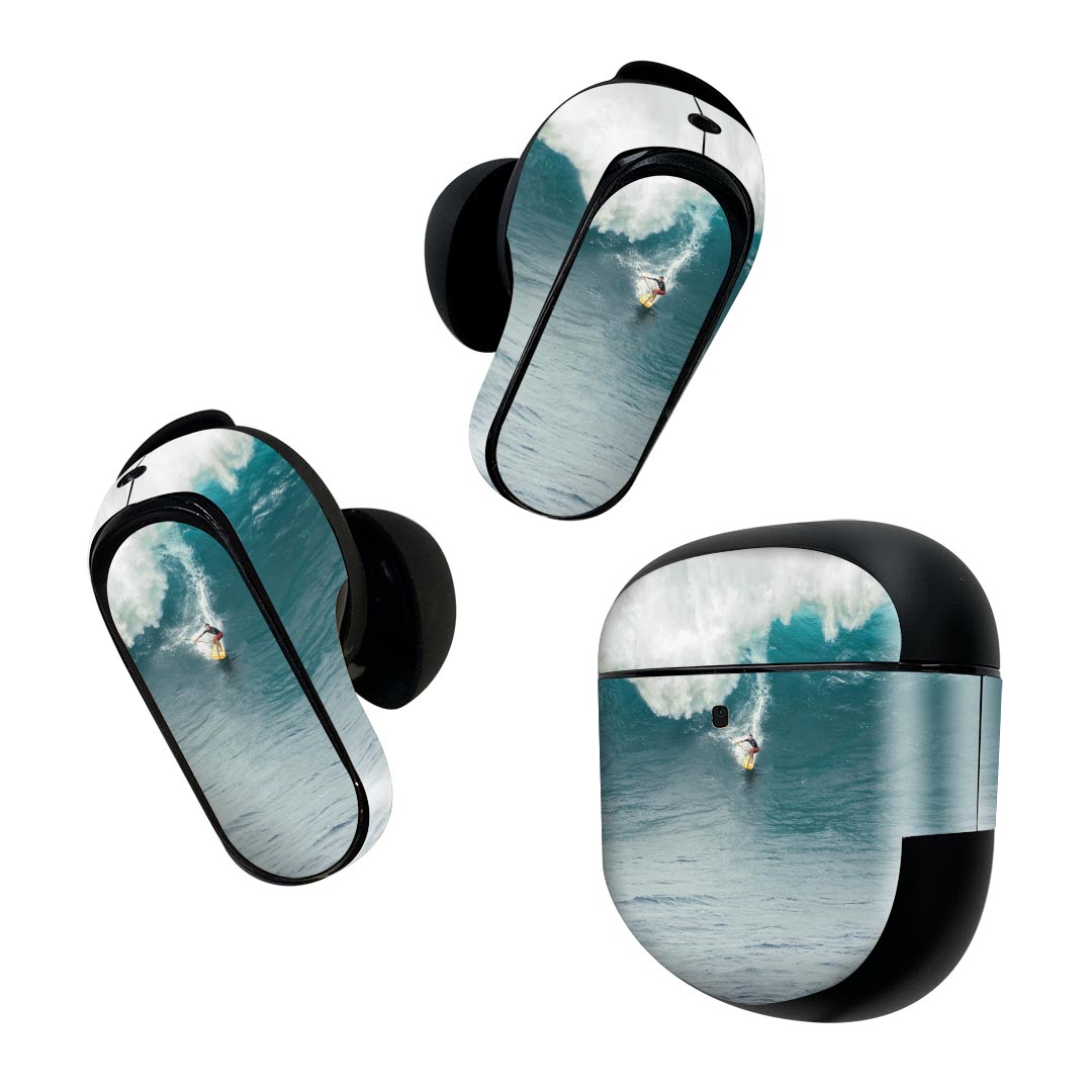 Bose QuietComfort Earbuds II 用 スキンシール ボーズ イヤバッズ2 用　ステッカー　本体3セット ケース1セット 保護 フィルム デコ サーフィン 海 写真 018354
