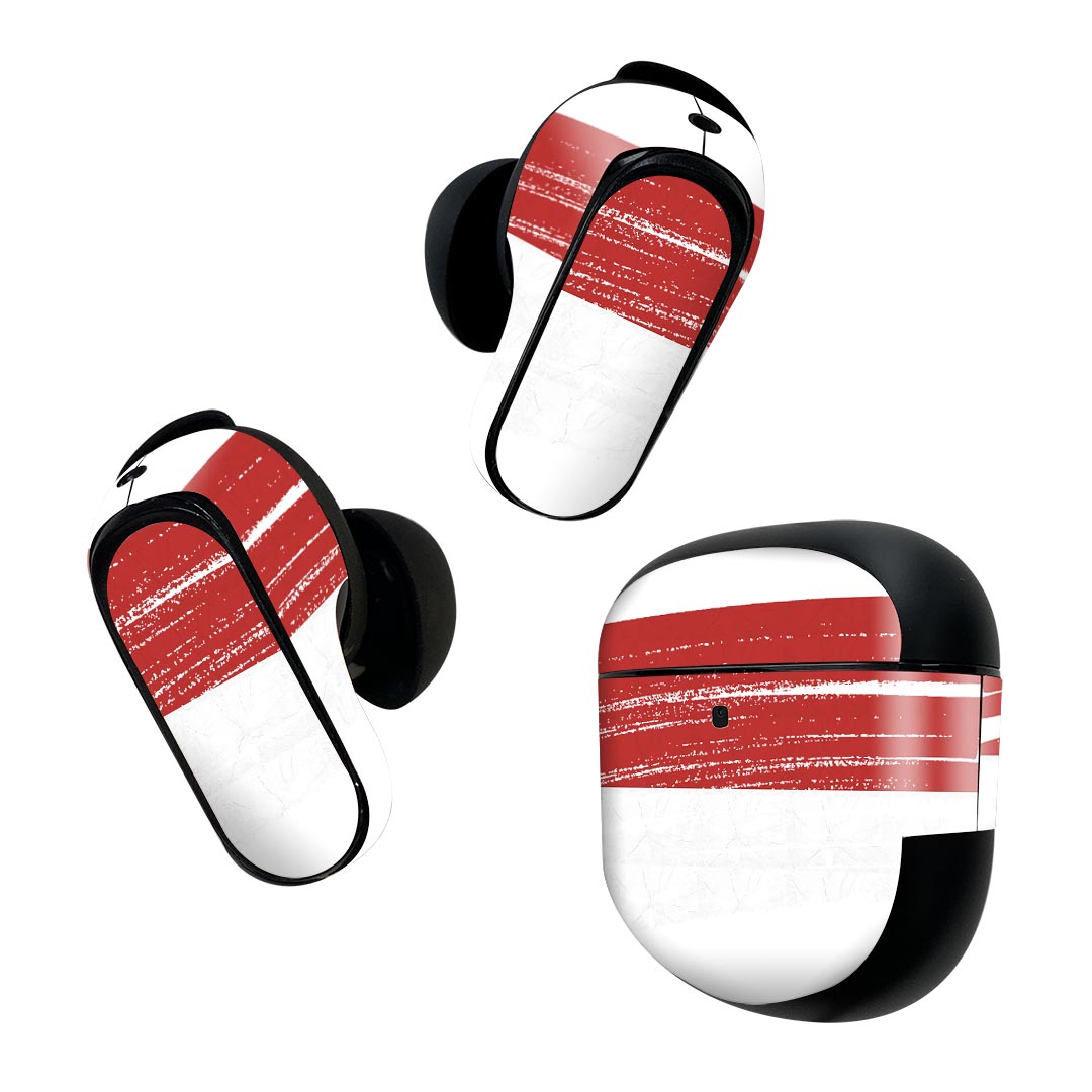 製品名 Bose QuietComfort Earbuds II 専用デザインスキンシール セット内容 Bose QuietComfort Earbuds II 専用シール　イヤホン（左右）3枚、充電ケース用シール 1枚AirPods第3世代専用です。第1?2世代、Proシリーズには対応していません。 商品特徴 再剥離性シートを素材に採用し、細かな位置調整がしやすく貼り直しが容易です。また、エアフリーでもありますので気泡が簡単に逃げるので、キレイに貼ることができます。専用の業務プリンターを使い、商品画像と遜色のない美しい印刷仕上がり。 注意事項 画像はサンプルですので、ご覧の環境によっては多少色味に違いを感じる場合がございます。 イメージと違った、モニターと色味が異なるという理由での交換や返金はご対応出来かねます。スキンシールのみの販売で、機器本体や充電ケース本体は付属しません。シワができた場合、ドライヤーなどで軽く温め、外側に向けてシワを伸ばすように貼ってください。初回貼付時の位置調整や貼り直しは可能ですが、しっかりと押し付けて接着させた後の再剥離、再利用は保証しておりません。また接着部に油分や汚れが付着しますと角の部分は剥がれやすくなりますので、貼付時はあまり触れないようにご注意ください。無地のセミグロスシートにデザインをプリントした商品で、デコなどの加工はございません。 凹凸や光沢があるように見えたり布地や金属を素材にしたように見える商品もありますが、デザインの図版によるものです。印刷時に微妙な画像のズレが生じる場合がございます。ご注文後に1点1点制作する受注生産品の為、不良品以外のご返品や交換は固くお断りします。 商品発送 完全受注生産のハンドメイド商品となりますので、既製品と比べて発送までお時間を頂いています。 基本的に決済確認後2~3営業日、最大で10営業日での発送となります。繁忙期や休業日明けの場合はさらに時間がかかる場合があります。 その際には別途メールにてご連絡致します。メール便の場合、発送日から到着までに2?4日ほどかかる場合が多く、紛失などの保障もご対応できかねます。あらかじめご了承下さい。