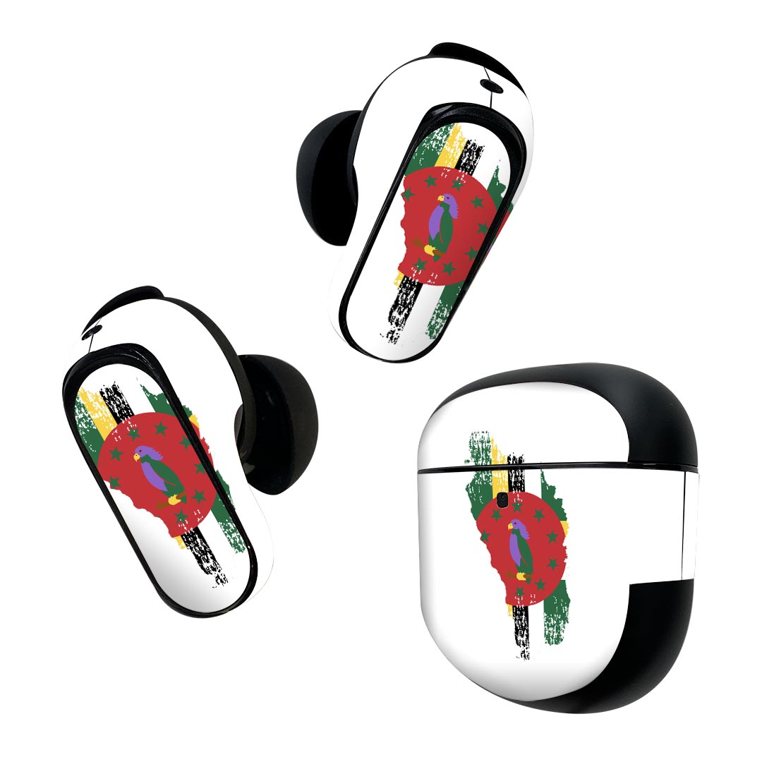 Power Supplies, Chargers - Bose QuietComfort Earbuds II 用 スキンシール ボーズ イヤバッズ2 用　ステッカー　本体3セット ケース1セット 保護 フィルム デコ 国旗 dominica ドミニカ 018815
