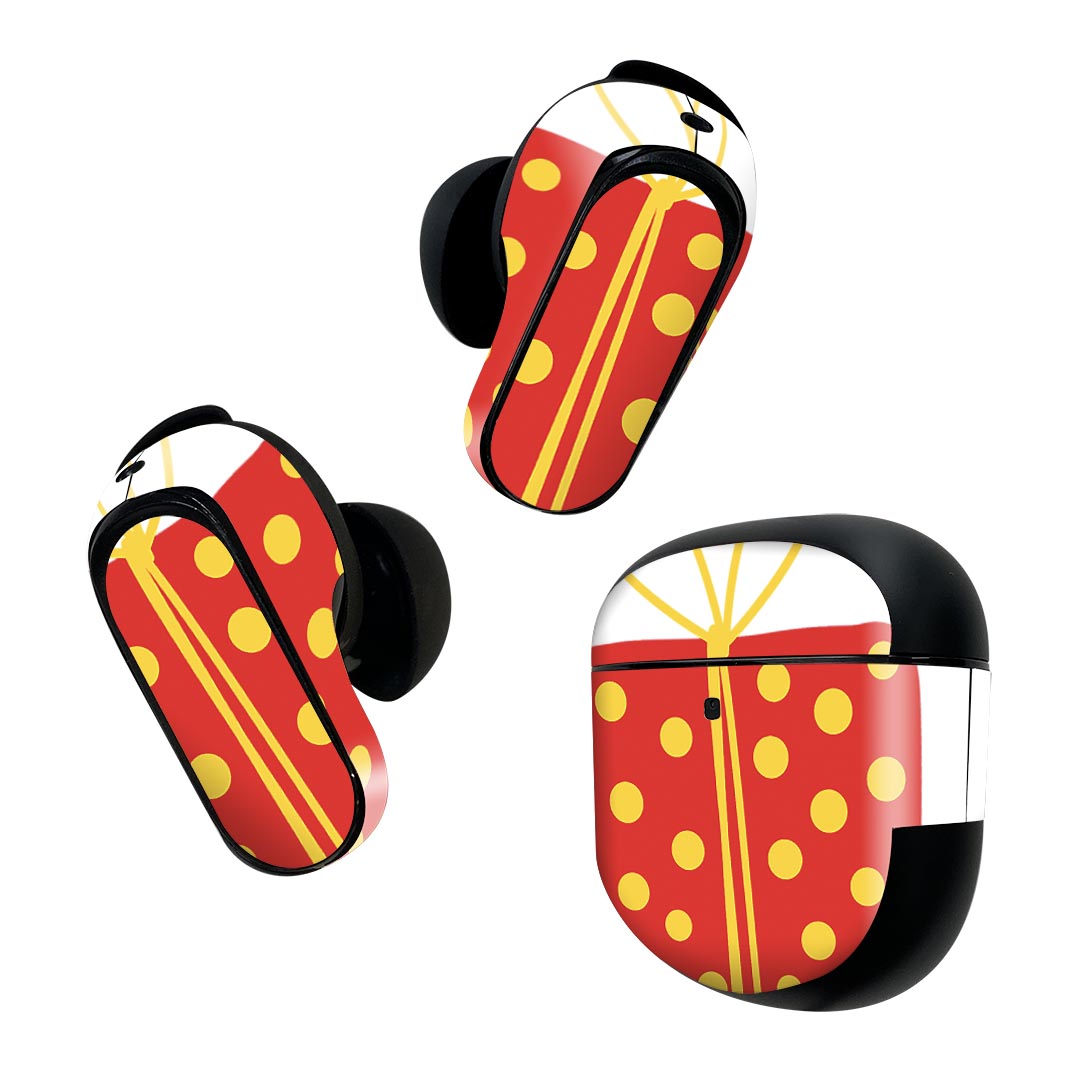 Bose QuietComfort Earbuds II 用 スキンシール ボーズ イヤバッズ2 用　ステッカー　本体3セット ケース1セット 保護 フィルム デコ イラスト アイコン クリスマス 019034
