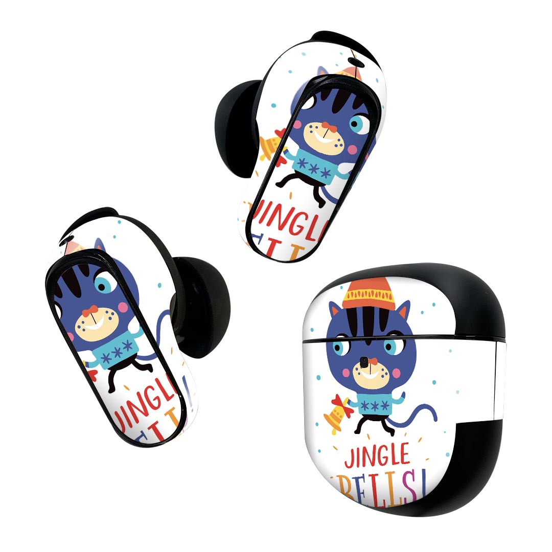 Bose QuietComfort Earbuds II 用 スキンシール ボーズ イヤバッズ2 用　ステッカー　本体3セット ケース1セット 保護 フィルム デコ イラスト アニマル キッズ 019050のサムネイル