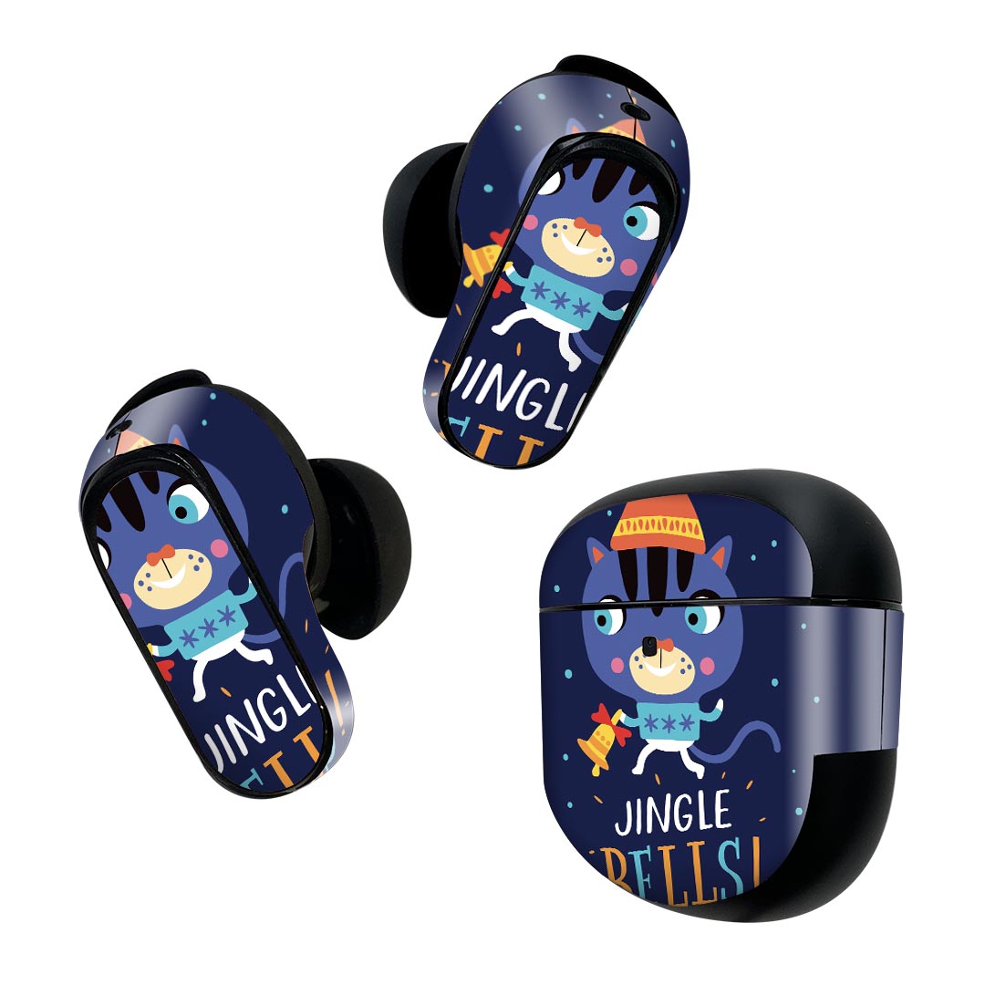 Bose QuietComfort Earbuds II 用 スキンシール ボーズ イヤバッズ2 用　ステッカー　本体3セット ケース1セット 保護 フィルム デコ イラスト アニマル キッズ 019064