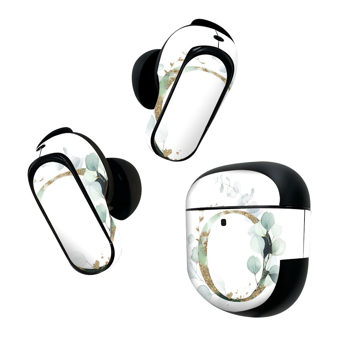 Bose QuietComfort Earbuds II 用 スキンシール ボーズ イヤバッズ2 用　ステッカー　本体3セット ケース1セット 保護 フィルム デコ フォント 文字 o アルファベット 019132