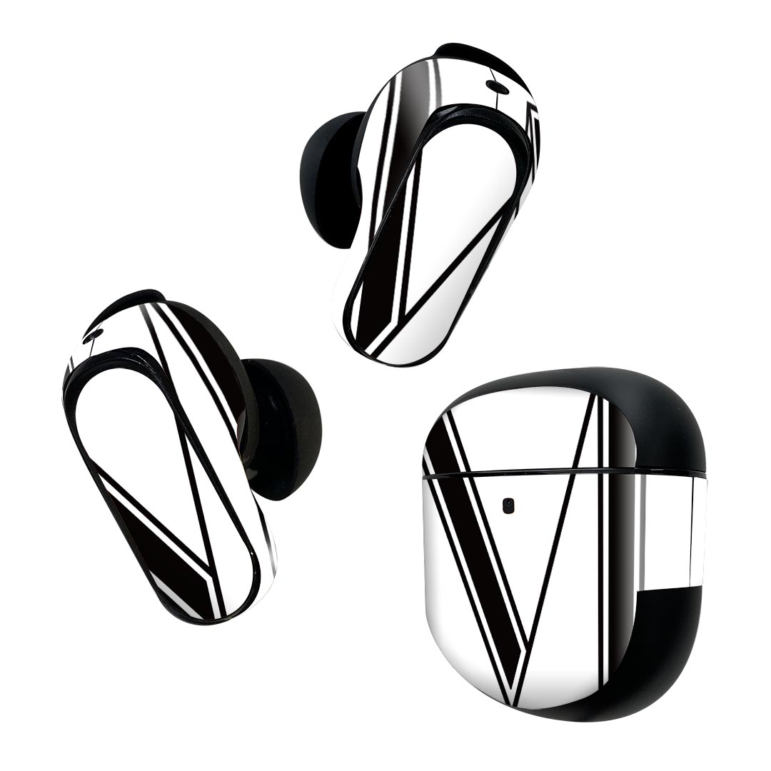製品名 Bose QuietComfort Earbuds II 専用デザインスキンシール セット内容 Bose QuietComfort Earbuds II 専用シール　イヤホン（左右）3枚、充電ケース用シール 1枚AirPods第3世代専用です。第1?2世代、Proシリーズには対応していません。 商品特徴 再剥離性シートを素材に採用し、細かな位置調整がしやすく貼り直しが容易です。また、エアフリーでもありますので気泡が簡単に逃げるので、キレイに貼ることができます。専用の業務プリンターを使い、商品画像と遜色のない美しい印刷仕上がり。 注意事項 画像はサンプルですので、ご覧の環境によっては多少色味に違いを感じる場合がございます。 イメージと違った、モニターと色味が異なるという理由での交換や返金はご対応出来かねます。スキンシールのみの販売で、機器本体や充電ケース本体は付属しません。シワができた場合、ドライヤーなどで軽く温め、外側に向けてシワを伸ばすように貼ってください。初回貼付時の位置調整や貼り直しは可能ですが、しっかりと押し付けて接着させた後の再剥離、再利用は保証しておりません。また接着部に油分や汚れが付着しますと角の部分は剥がれやすくなりますので、貼付時はあまり触れないようにご注意ください。無地のセミグロスシートにデザインをプリントした商品で、デコなどの加工はございません。 凹凸や光沢があるように見えたり布地や金属を素材にしたように見える商品もありますが、デザインの図版によるものです。印刷時に微妙な画像のズレが生じる場合がございます。ご注文後に1点1点制作する受注生産品の為、不良品以外のご返品や交換は固くお断りします。 商品発送 完全受注生産のハンドメイド商品となりますので、既製品と比べて発送までお時間を頂いています。 基本的に決済確認後2~3営業日、最大で10営業日での発送となります。繁忙期や休業日明けの場合はさらに時間がかかる場合があります。 その際には別途メールにてご連絡致します。メール便の場合、発送日から到着までに2?4日ほどかかる場合が多く、紛失などの保障もご対応できかねます。あらかじめご了承下さい。