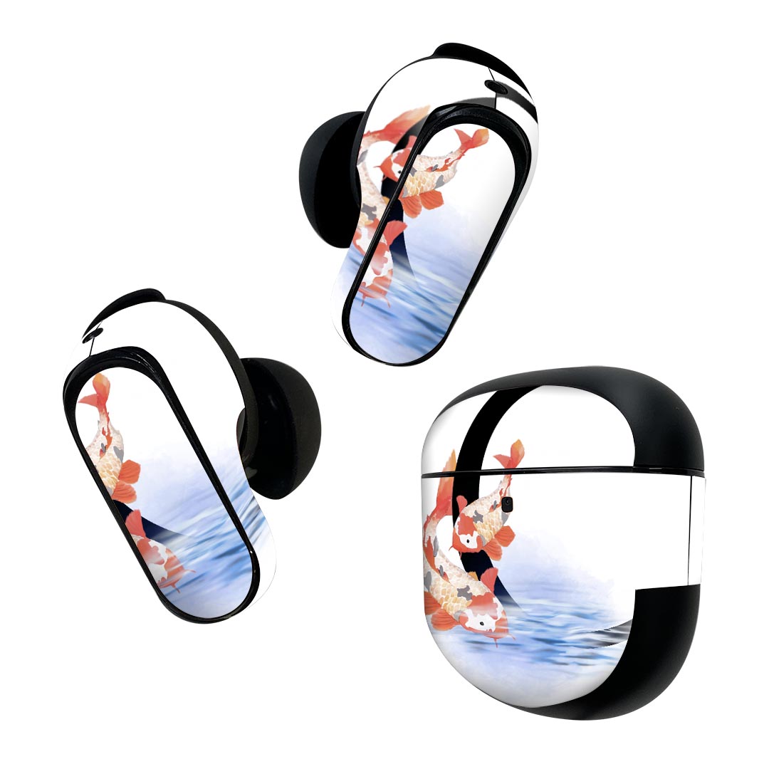 Bose QuietComfort Earbuds II 用 スキンシール ボーズ イヤバッズ2 用 ステッカー 本体3セット ケース1セット 保護 フィルム デコ フォント 文字 c アルファベット 019445