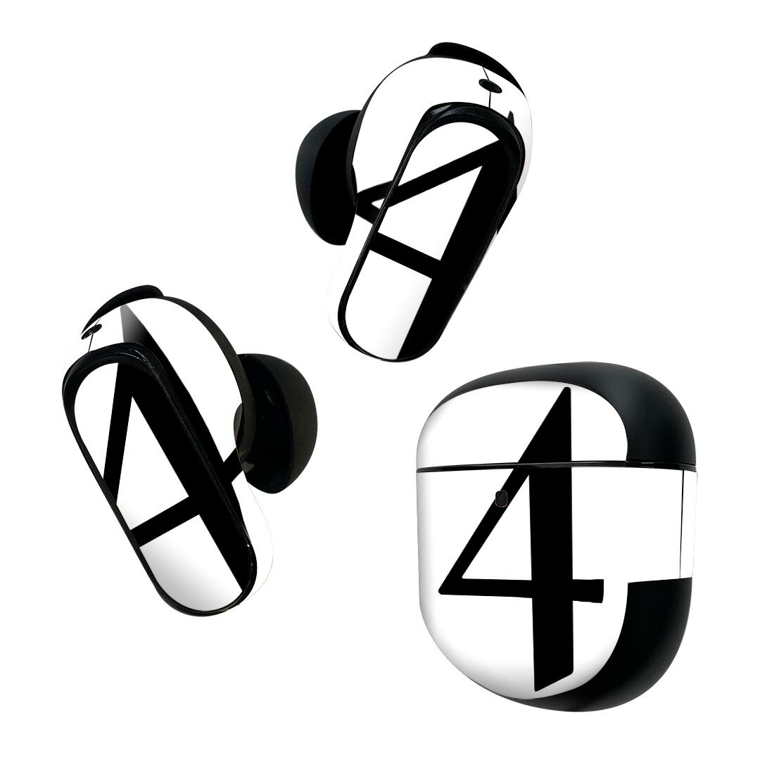Bose QuietComfort Earbuds II 用 スキンシール ボーズ イヤバッズ2 用　ステッカー　本体3セット ケース1セット 保護 フィルム デコ フォント 文字 4 019528