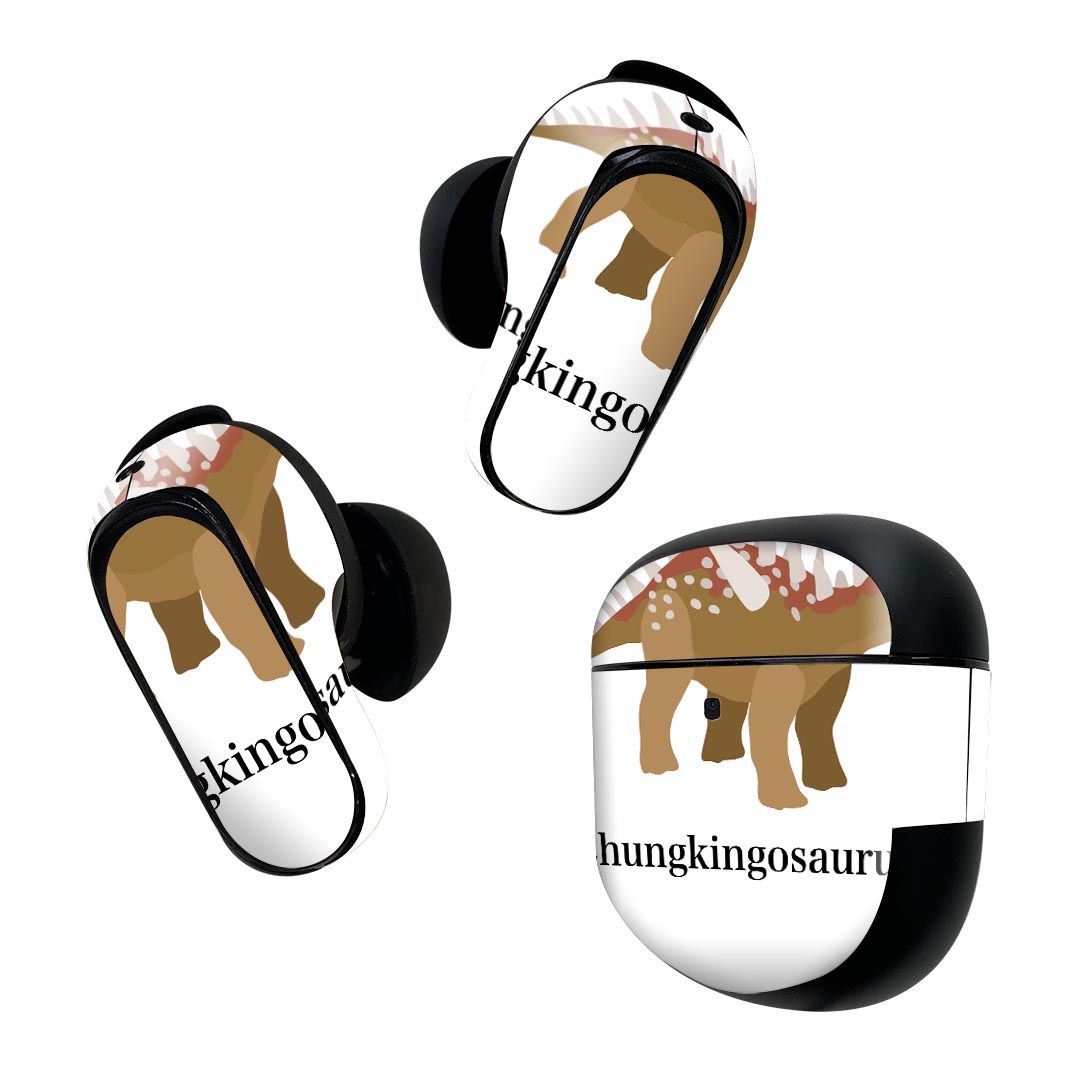 Bose QuietComfort Earbuds II 用 スキンシール ボーズ イヤバッズ2 用　ステッカー　本体3セット ケース1セット 保護 フィルム デコ 恐竜 恐竜 チュンキンゴサウルス 019775