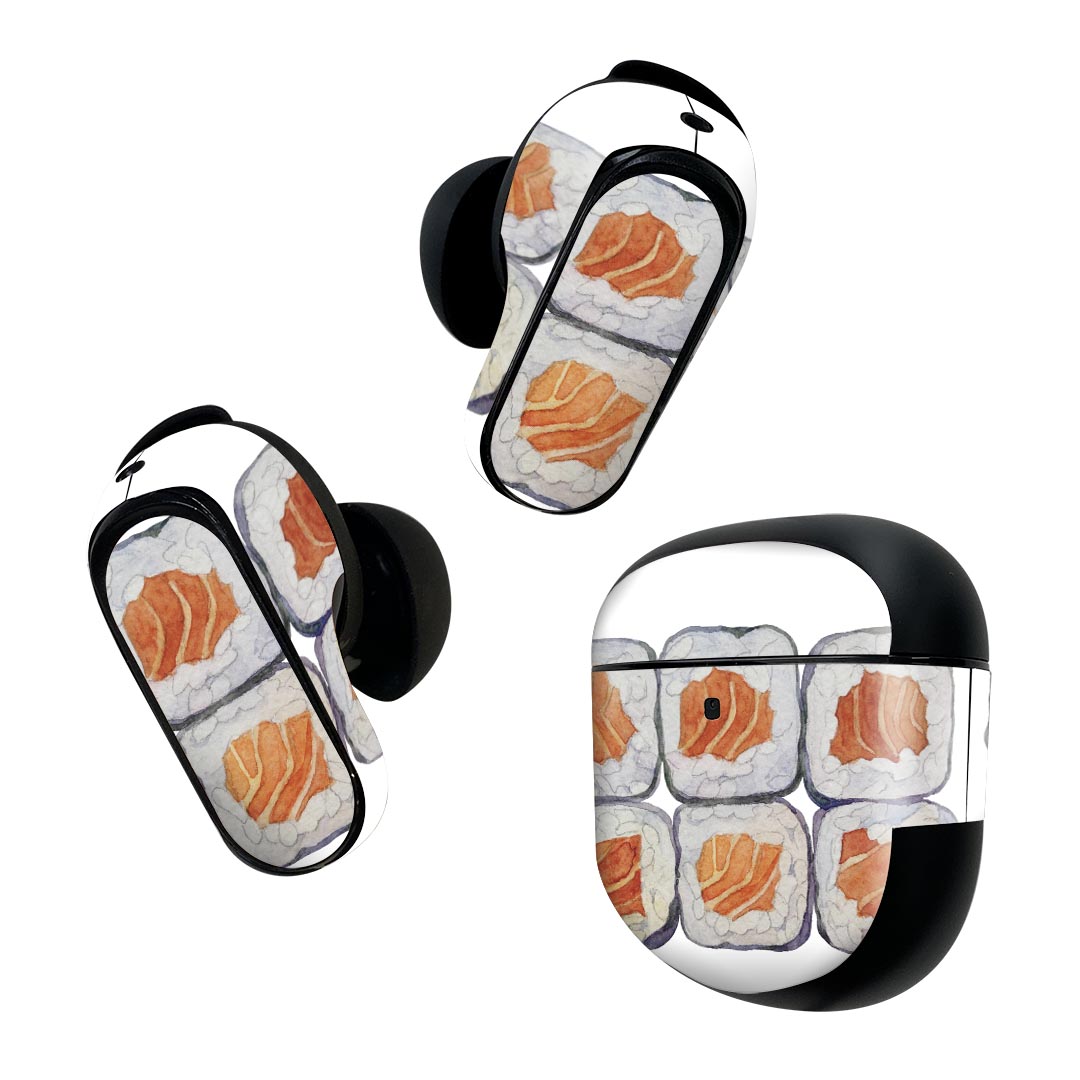 製品名 Bose QuietComfort Earbuds II 専用デザインスキンシール セット内容 Bose QuietComfort Earbuds II 専用シール　イヤホン（左右）3枚、充電ケース用シール 1枚AirPods第3世代専用です。第1?2世代、Proシリーズには対応していません。 商品特徴 再剥離性シートを素材に採用し、細かな位置調整がしやすく貼り直しが容易です。また、エアフリーでもありますので気泡が簡単に逃げるので、キレイに貼ることができます。専用の業務プリンターを使い、商品画像と遜色のない美しい印刷仕上がり。 注意事項 画像はサンプルですので、ご覧の環境によっては多少色味に違いを感じる場合がございます。 イメージと違った、モニターと色味が異なるという理由での交換や返金はご対応出来かねます。スキンシールのみの販売で、機器本体や充電ケース本体は付属しません。シワができた場合、ドライヤーなどで軽く温め、外側に向けてシワを伸ばすように貼ってください。初回貼付時の位置調整や貼り直しは可能ですが、しっかりと押し付けて接着させた後の再剥離、再利用は保証しておりません。また接着部に油分や汚れが付着しますと角の部分は剥がれやすくなりますので、貼付時はあまり触れないようにご注意ください。無地のセミグロスシートにデザインをプリントした商品で、デコなどの加工はございません。 凹凸や光沢があるように見えたり布地や金属を素材にしたように見える商品もありますが、デザインの図版によるものです。印刷時に微妙な画像のズレが生じる場合がございます。ご注文後に1点1点制作する受注生産品の為、不良品以外のご返品や交換は固くお断りします。 商品発送 完全受注生産のハンドメイド商品となりますので、既製品と比べて発送までお時間を頂いています。 基本的に決済確認後2~3営業日、最大で10営業日での発送となります。繁忙期や休業日明けの場合はさらに時間がかかる場合があります。 その際には別途メールにてご連絡致します。メール便の場合、発送日から到着までに2?4日ほどかかる場合が多く、紛失などの保障もご対応できかねます。あらかじめご了承下さい。