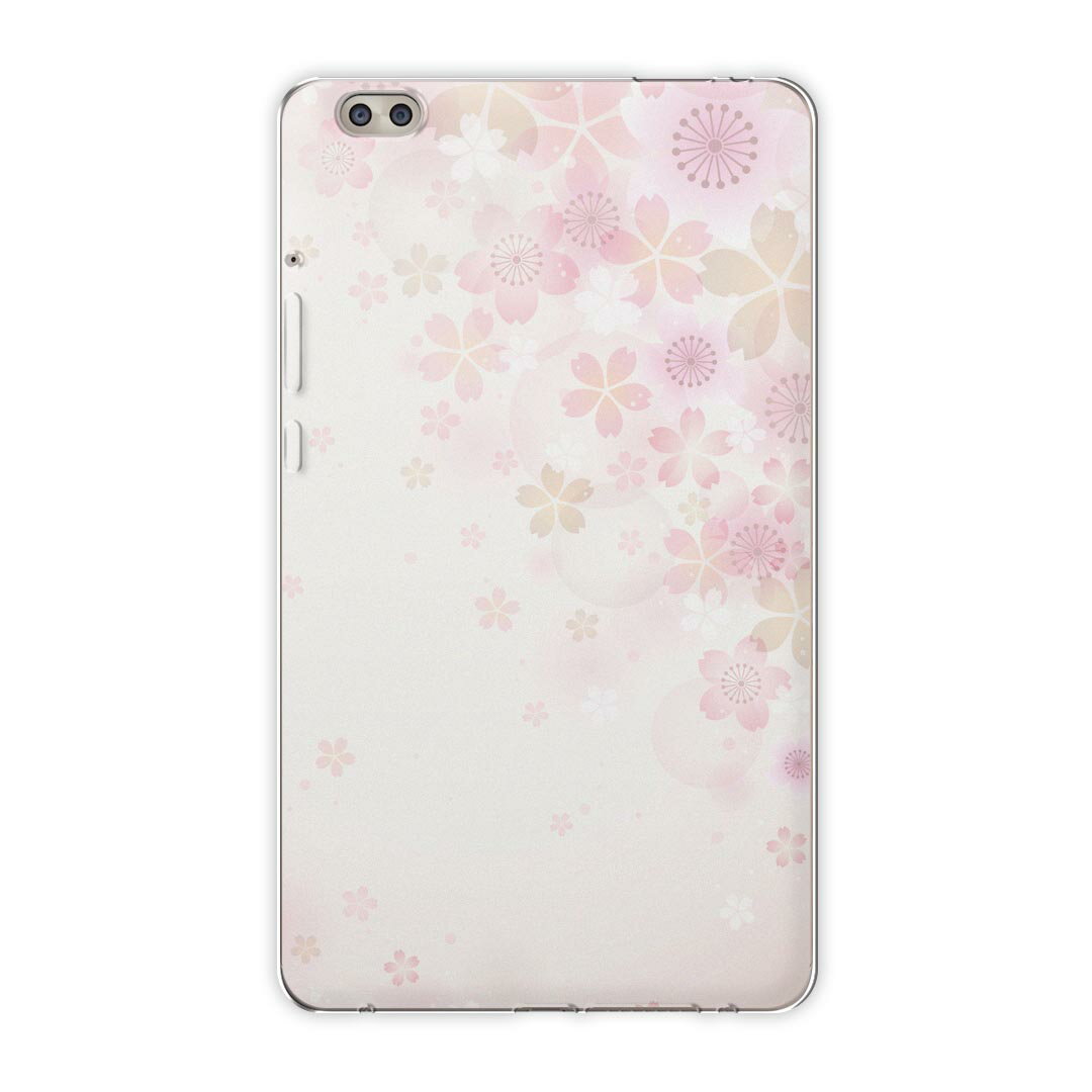 dtab compact d-02k docomo dタブ 用 タブレット ケース タブレット カバー TPU ソフトケース 000179 フラワー さくら　ピンク　春(2.0)